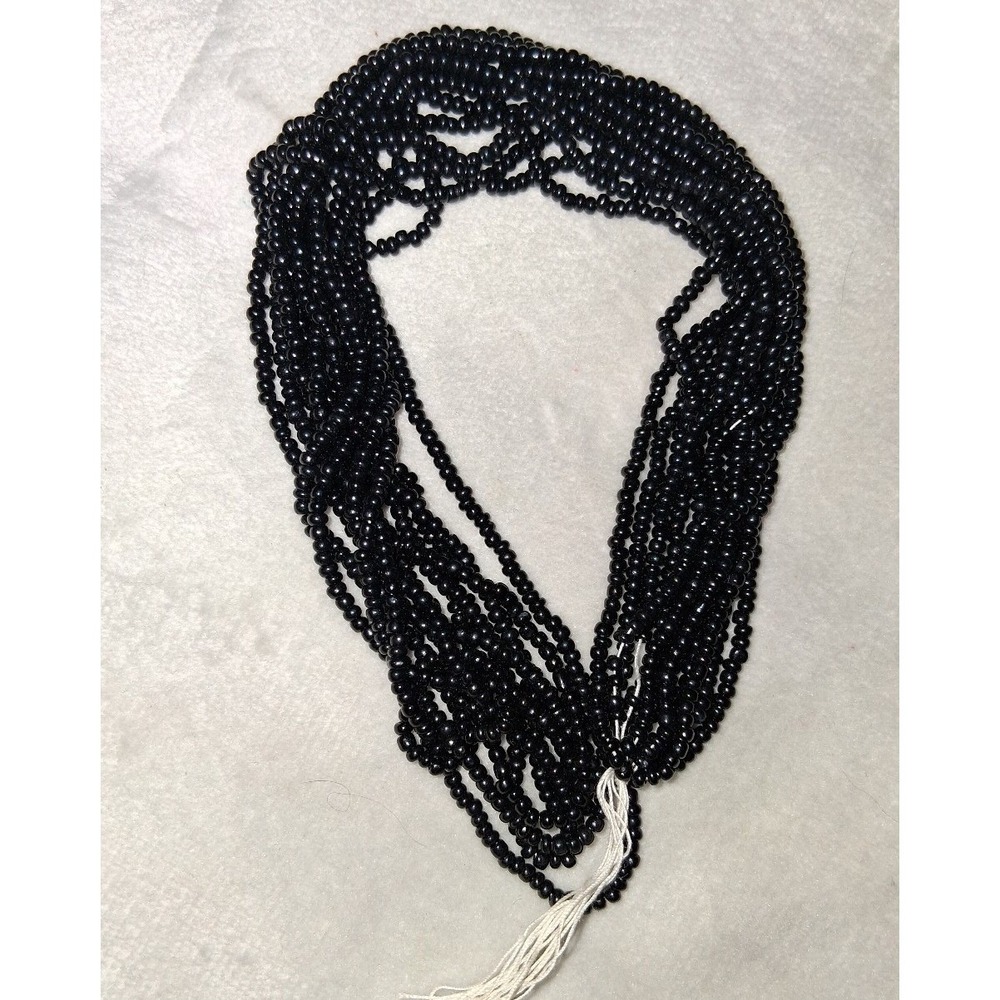 Black Seed Bead Hank Lot 9 oz Bulk Craft Jewelry Making Beading Supplies